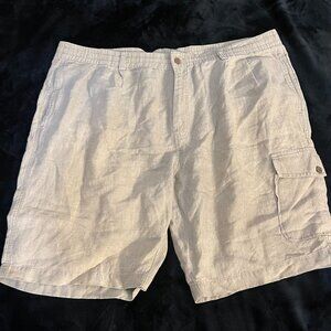 Tommy Bahama Linen Cargo Shorts Relax Fit Beige Summer L